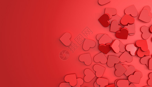 红色爱心520创意心形背景设计图片
