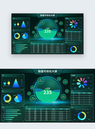 正确的业务web大屏ui设计科技感数据可视化界面模板