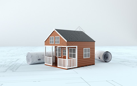 c4d立体房子房产开发建筑模型设计图片