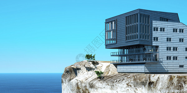 别墅窗台3D现代豪华建筑设计图片