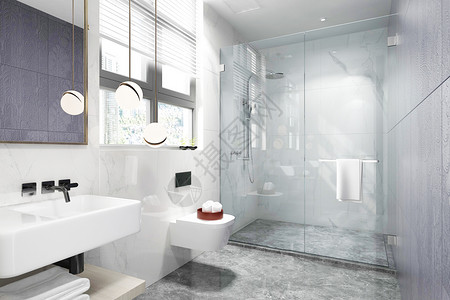 浴室 简洁现代卫浴空间设计设计图片