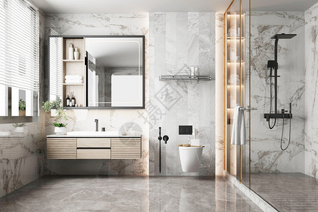 淋浴隔断北欧卫浴空间设计设计图片