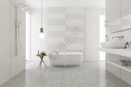 大理石白色北欧卫浴空间设计设计图片