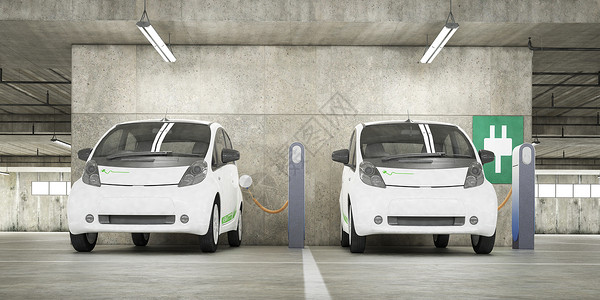 汽车停车位3D新能源停车场设计图片