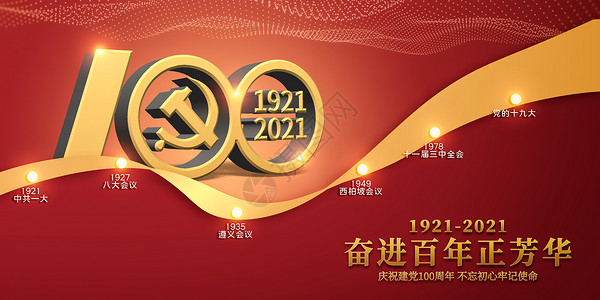 建党100周年七一建党节高清图片素材