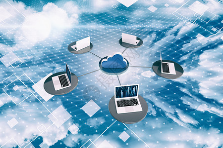 网线连接云服务设计图片