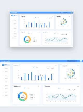 商务浅色可视化监控数据看板UI设计模板