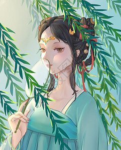 古风美女人像插画图片