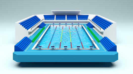 恒温游泳馆3D游泳比赛场馆设计图片