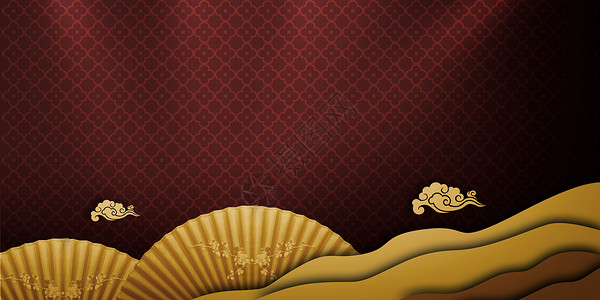 红金喜庆中式背景背景图片