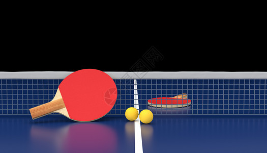乒乓球拍子3D乒乓球运动场景设计图片