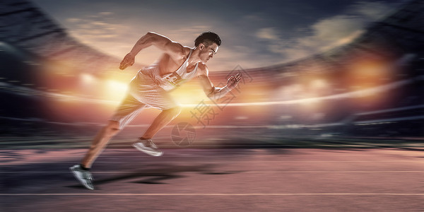 运动员跑步比赛体育精神设计图片