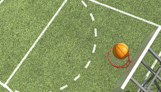 抢篮板3D篮球场场景设计图片