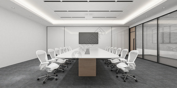 高端会议室3D会议室场景设计图片