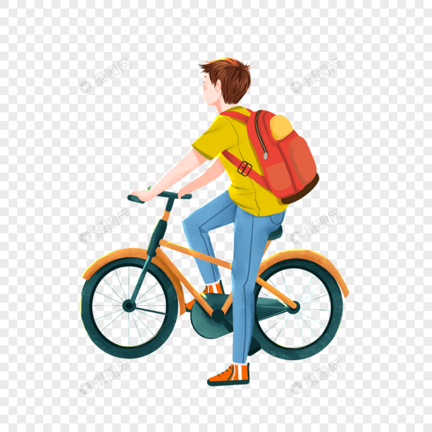 骑单车男孩图片