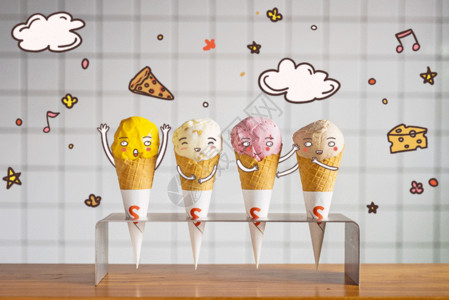 冰激凌店创意拟人冰激凌GIF高清图片