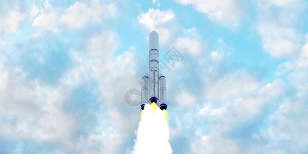 尾3D火箭发射场景设计图片