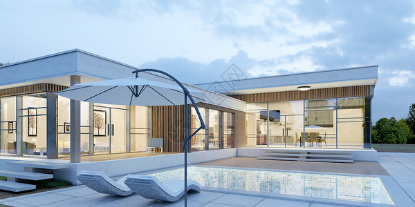 豪宅别墅3D现代豪华建筑设计图片