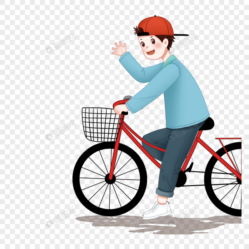 骑单车的男孩图片