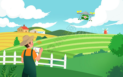 农业科技农业智慧农场插图插画