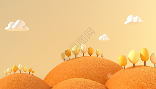 一堆橘子3D秋天场景设计图片