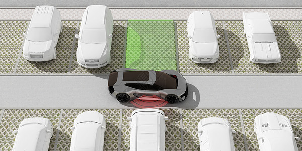 车辆自动识别自动泊车场景设计图片