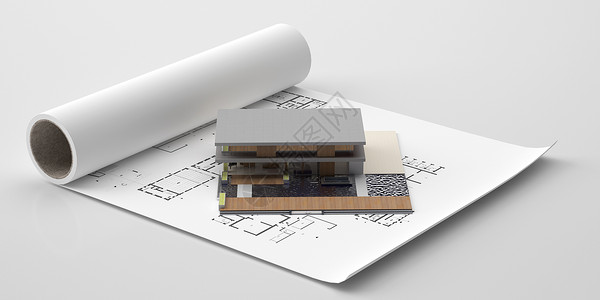 建筑设计纸建筑施工模型设计图片