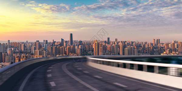 背景素材夕阳城市公路背景设计图片