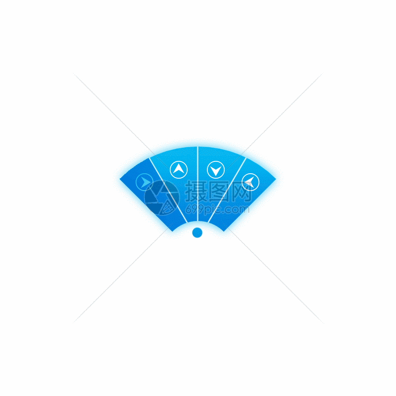 蓝色科技按钮菜单动效图标图片