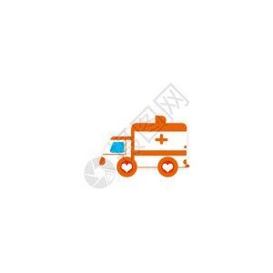 工业行业橙色医疗救护车动效图标高清图片