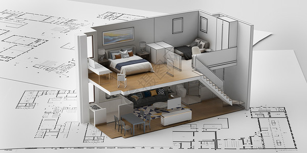3D户型图背景图片