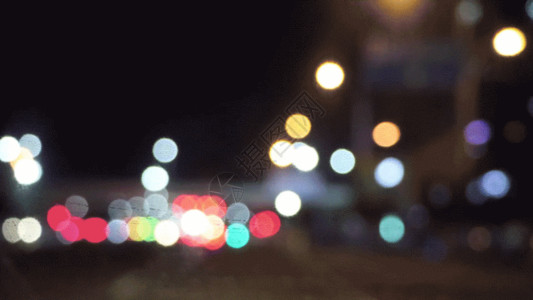 模糊夜景城市夜晚车流霓虹灯汽车GIF高清图片