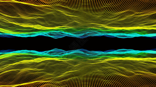 三维空间素材粒子三维空间波浪背景GIF高清图片