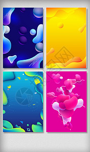 平面设计元素彩色流体抖音海报背景设计图片