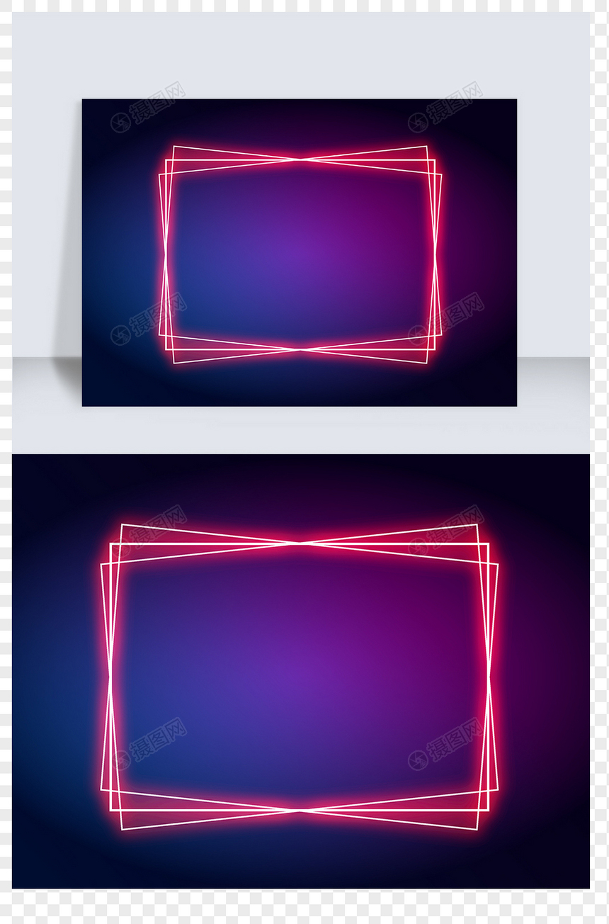 几何渐变霓虹线框背景图片