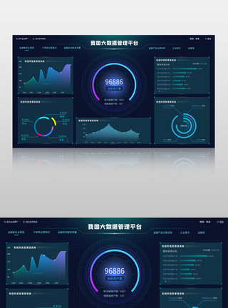 科技与图表深色大数据可视化界面模板