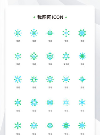 冬天矢量创意双色雪花icon原创矢量元素模板