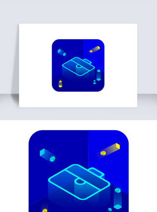 矢量文件夹蓝色科技感2.5D文件夹icon矢量图标模板