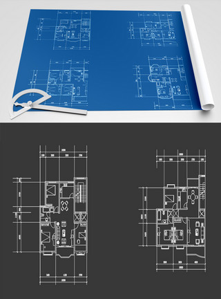 建筑室内建筑户型图CAD图纸模板