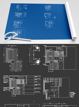 工业生活素材园林CAD线稿投标园林设计图纸模板
