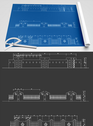 围护栏护栏CAD图纸素材模板