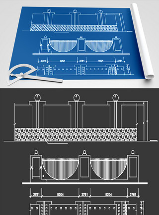 围护栏护栏CAD图纸素材模板