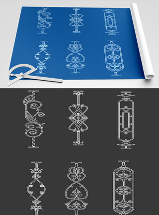围护栏护栏CAD图纸素材模板