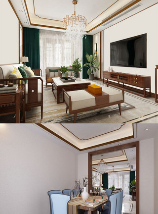中式空间设计新中式室内家居设计模板
