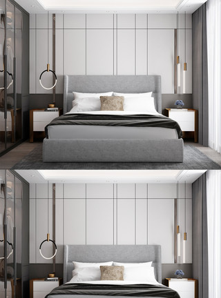 现代简约卧室效果图现代卧室效果图设计模板