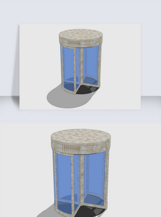 玻璃门电梯自动门旋转门SU模型模板