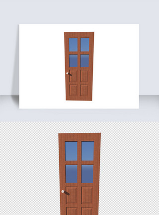 房门背景立体房门窗户su模型模板