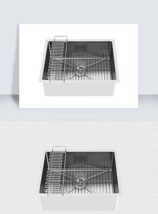 池杉厨房五金洗菜池单体模型设计模板