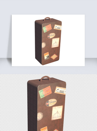 旅行箱小素材草图大师SU模型矢量文件原创建模素材模板