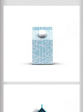 纸盒牛奶产品包装盒样机模板